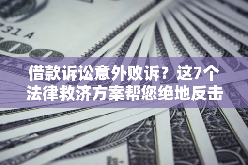 北京借款诉讼意外败诉？这7个法律救济方案帮您绝地反击！