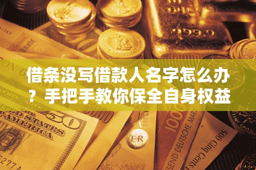 北京借条没写借款人名字怎么办？手把手教你保全自身权益